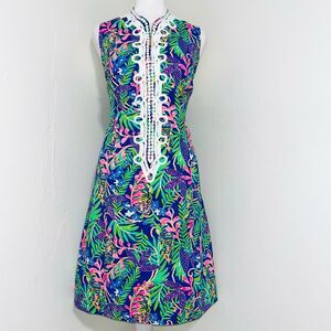 Lilly Pulitzer Alexa Stretch Shift Dress Borealis Blue How You like Me Prowl 14
